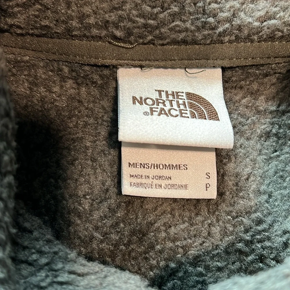 North Face‎ - men’s, unisex army green fleece vest, small